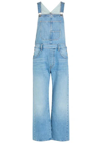 Mother The Half-pipe Denim Overalls In Blue