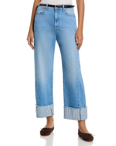 Mother The Halfpipe High Rise Ankle Cuff Jeans In Last Bite In Blue