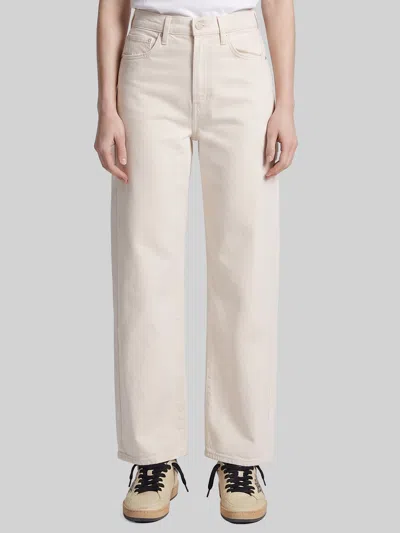 Mother Off White Relaxed High Rise Jeans In Neutral