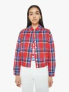Mother The Happy Camper Plaid Shirt Jacket In Blue