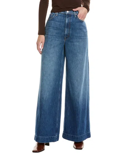 Mother Womens Green Thumb The Headliner Sneak Wide-leg Denim Jeans In Blue
