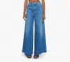 Mother The Headliner Sneak Wide Leg Jean In Green Thumb In Blue