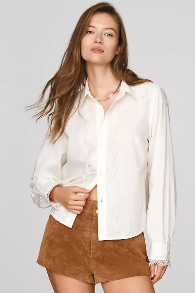Mother The Headup Honey 100% Cotton Buttondown Shirt In White