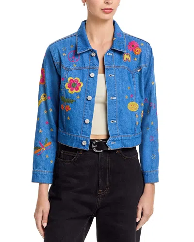 Mother The Heyday Cropped Denim Jacket In Blue