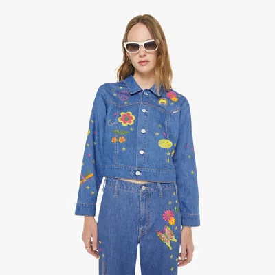 Mother The Heyday Cropped Jacket Hodgepodge In Blue