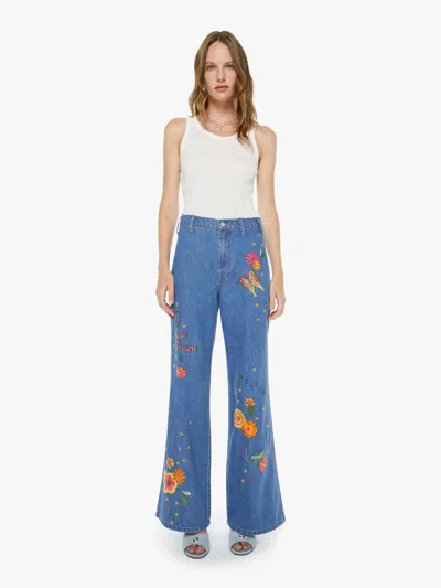 Mother The Heyday Hustler Roller Hodgepodge Jeans In Blue - Size 30