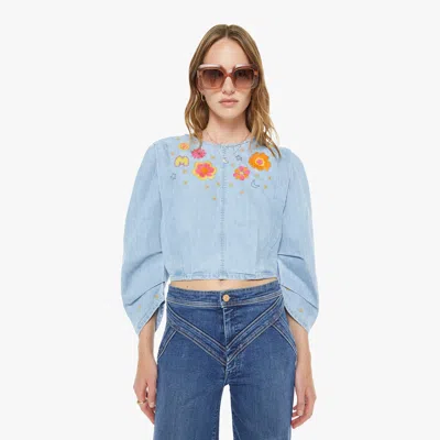 Mother The Heyday Puff Sleeve Garage Sale Goodies T-shirt In Blue