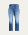 Mother The High-waist Rider Ankle Step Fray Jeans In Loafers And Lassos