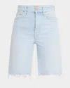 Mother The High-waist Rider Bermuda Short Fray Shorts In Cowabunga