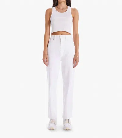Mother The High Waist Tunnel Vision Ankle Jeans In Totally Innocent In White