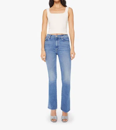 Mother The High Waisted Weekender Skimp Flare Jeans In Swing And A Miss In Blue