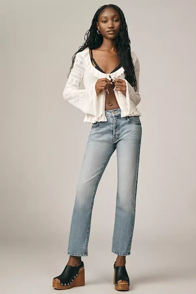 Mother The Hiker Hover Low-rise Straight Jeans In Blue