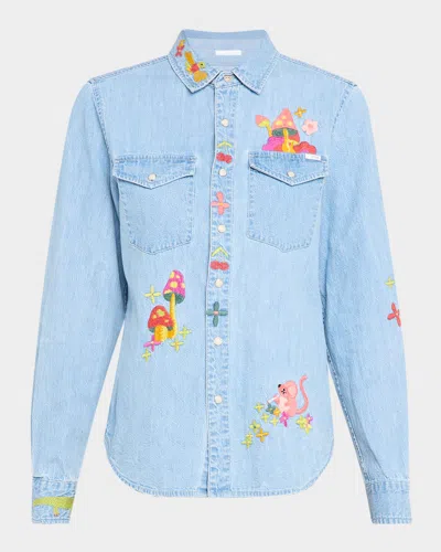Mother The Honey Shirt In Blue
