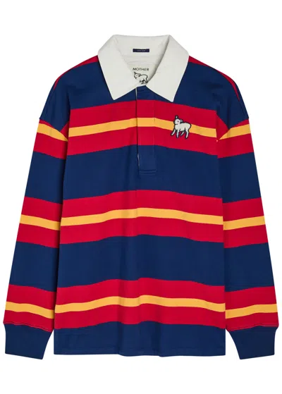 Mother The Huddle Striped Cotton Polo Shirt In Multi