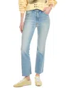 Mother The Scrapper Cuff Ankle Fray Sneak Peak Crop Jean In Grey