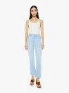Mother The Insider High Waist Fray Hem Crop Bootcut Jeans In Blue