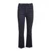 Mother The Hustler Ankle Fray Black Cotton Jeans