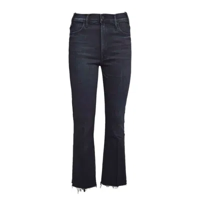 MOTHER THE HUSTLER ANKLE FRAY BLACK COTTON JEANS
