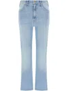 Mother The Hustler Ankle Fray Denim Jeans In Blue