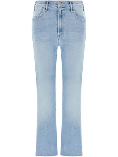 Mother The Hustler Ankle Fray Denim Jeans In Blue
