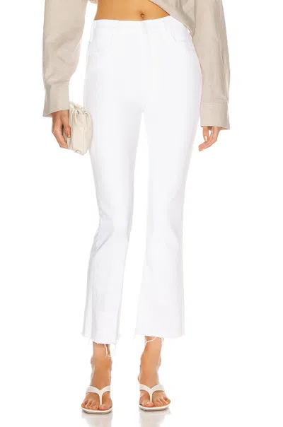 Mother The Hustler Ankle Fray Jeans In White