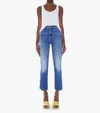 Mother The Insider Sneak High-waisted Bootcut Jeans In Loafers And Lassos In Blue