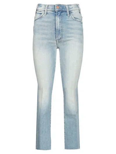 Mother The Hustler Ankle Fray Jeans In Blue