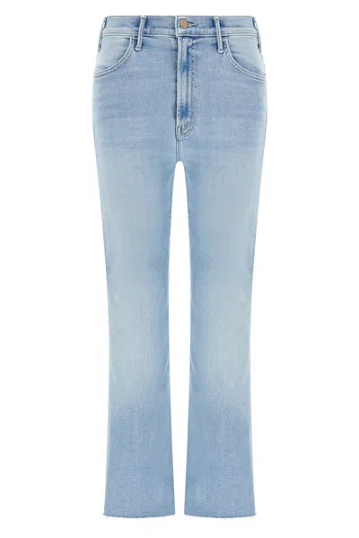 Mother The Hustler Ankle Fray Denim Jeans In Blue