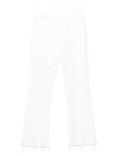 Mother 'the Rebel Fray Ankle' Jeans In White