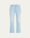 Mother The Insider High Waist Fray Hem Crop Bootcut Jeans In Balls In Your Court