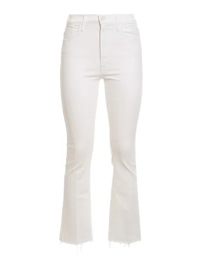 Mother The Hustler Ankle Fray Trouser In White