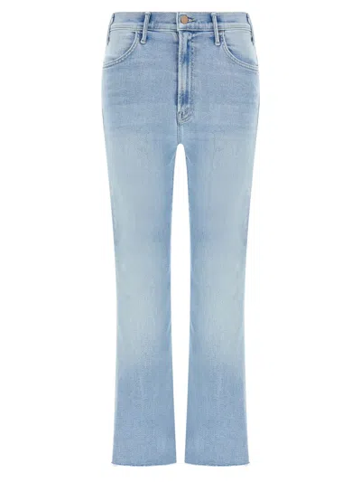 Mother The Ditcher High Waist Crop Straight Leg Jeans In Blue