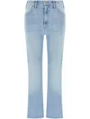 Mother The Hustler Ankle Fray Denim Jeans In Blue