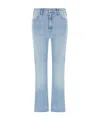 Mother The Hustler Ankle Fray Denim Jeans In Blue