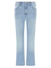 Mother The Hustler Ankle Fray Denim Jeans In Blue