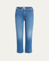 Mother The Hustler Ankle Fray Jeans In Blue