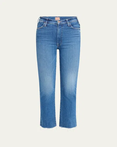 Mother The Hustler Ankle Fray Jeans In Blue