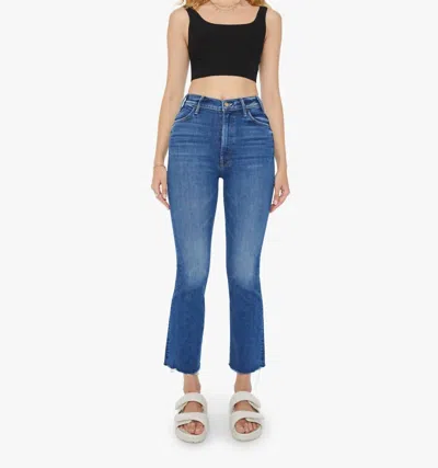 Mother The Hustler Ankle Fray Jeans In Grasping At Straws In Blue