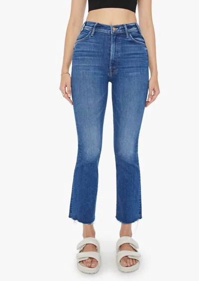 Mother The Hustler Ankle Fray Jeans In Grasping At Straws In Blue