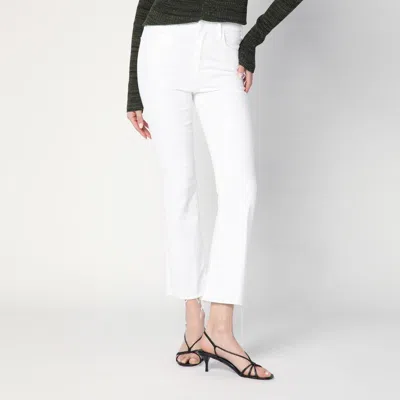 MOTHER THE HUSTLER ANKLE FRAY JEANS IN WHITE