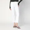 Mother The Hustler Ankle Fray Jeans In White In White
