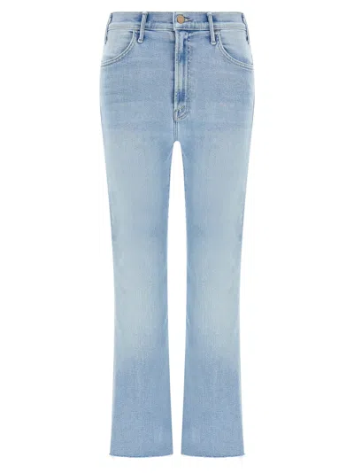 Mother The Hustler Ankle Fray Jeans In Light Blue