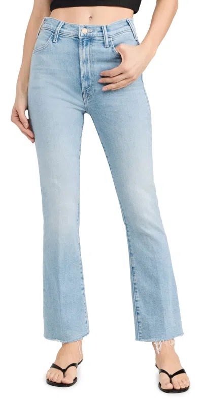 Mother The Weekender Mid Rise Flared Jeans In Blessing In Disguise In Blue