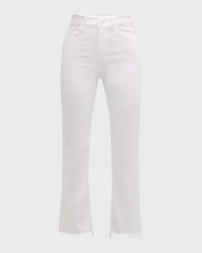 Mother The Hustler Ankle Fray Jeans In White