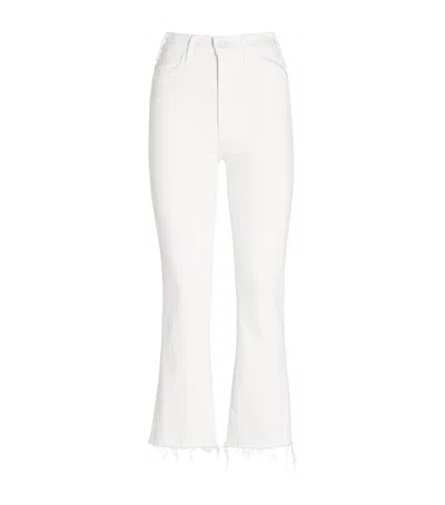 Mother The Hustler Ankle Fray Jeans In White