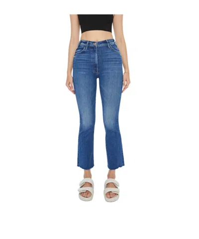 Mother The Hustler Ankle Fray Mid-rise Bootcut Jeans In Medium Blue