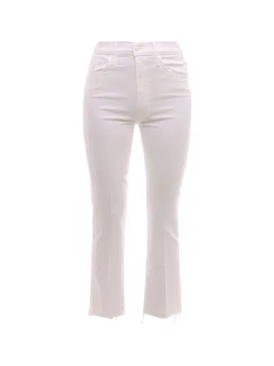 Mother The Hustler Ankle Fray Trouser In White