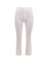 Mother The Hustler Ankle Fray Trouser In White