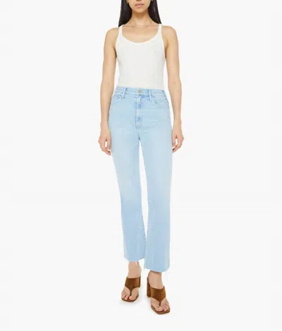 Mother Hustler Ankle Fray High-rise Flare Jeans In Balls In Your Court In Blue