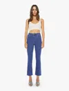 Mother Hustler Ankle Fray Jean In Grasping At Straws In Blue